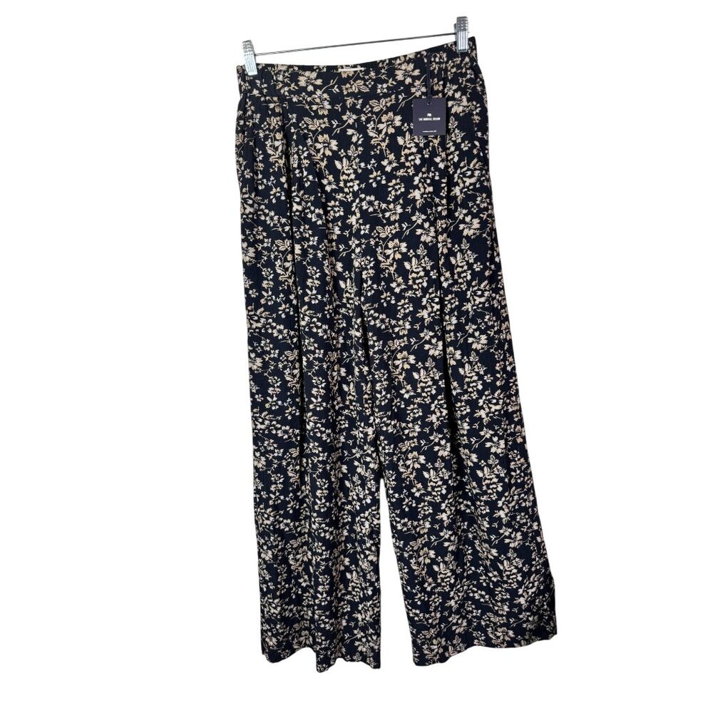 NEW The Normal Brand Ezra Crepe Pant Darkwood Floral Women sz Large Wide leg NWT